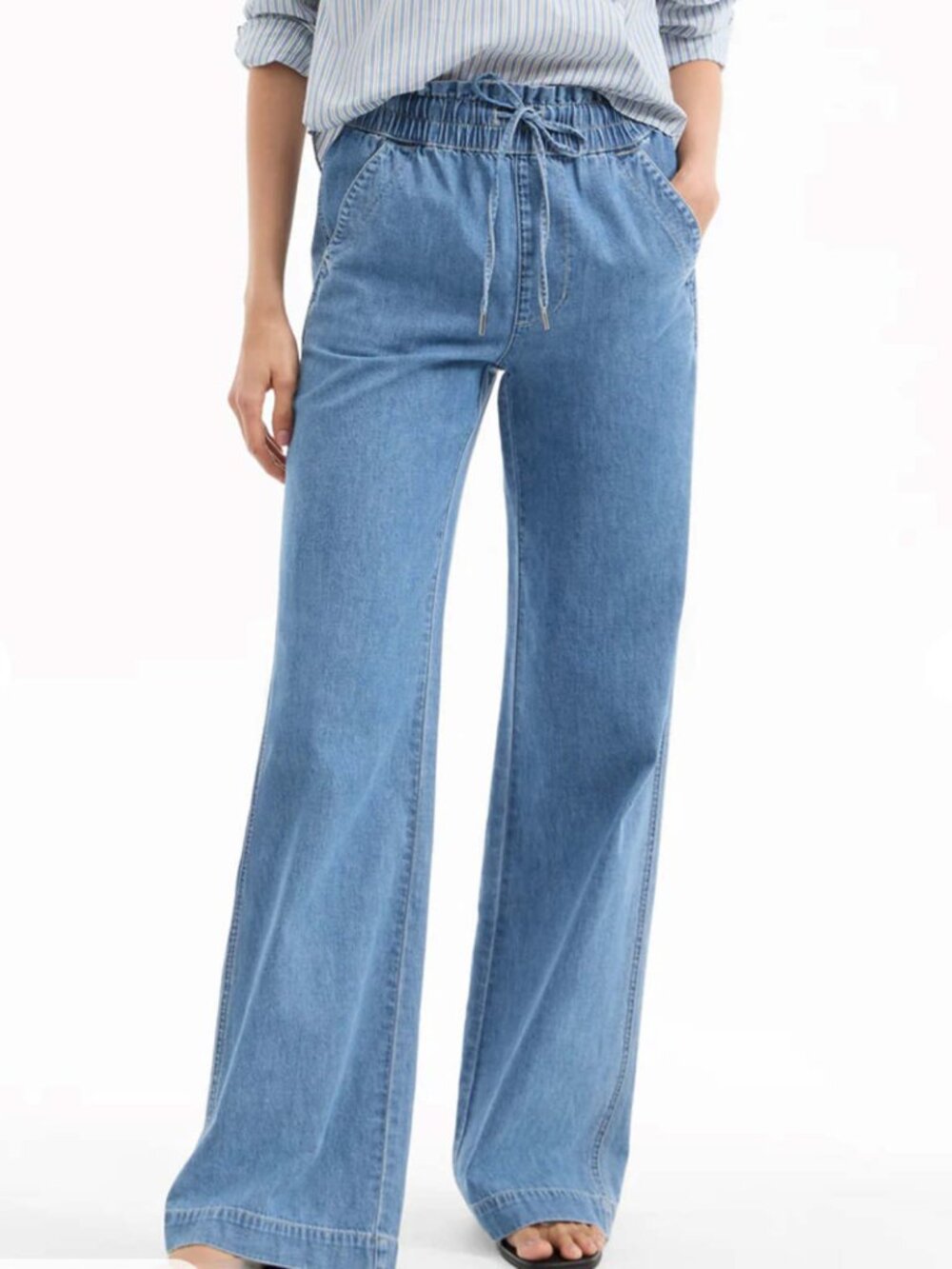 Veronica Beard Dunford High Rise Wide Leg Jeans in Amethyst Forest
